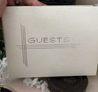 Vtg 6x7  Unused Cr Gibson  White Leatherette Silver Lettering Guest Book G7722-2