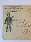 1898 Ad Postal Cover Toronto Crimby Canada Clothing Chalcraft  Simpson   Co