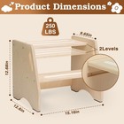 Step Stool For Toddlers   Kids - Wooden Height Adjustable Kids 2 Step Stool With