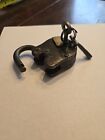Vintage Antique Old Padlock Large Heavy Cast Iron Brass Lock With 2 Keys