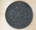1857 Bank Of Upper Canada Half Penny Token