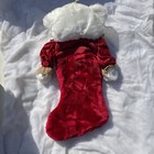 Vtg Dan Dee Collector s Choice White Plush Teddy Bear Christmas Stocking Rare