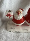 Vintage Holt Howard Triple Santa Candleholder Merry Christmas 8 5  X 5  Retro