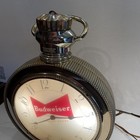 Vintage Budweiser Lighted Pocket Watch Hanging Clock Sign Working