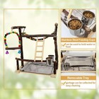 Wooden Bird Playground  Parrot Play Stand  Parakeet Perch Stand Natural Cocka   