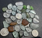 35 Center top Drilled  Genuine Seaglass Gems  Many Colors