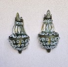 Vintage Antique Pair French Empire Brass Crystal 1 Light Sconces Wall Lights