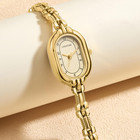 Women s Gold Bangle Watch Small Vintage Bracelet  Easy Read Numeral Dial Waterpr