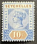 Travelstamps  Seychelles Stamps 10c Qv  Mint Original Gum Hinged Mogh