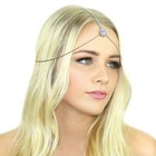 Women Forehead  Rhinestone Droplet  Metal Jewel Head Hair Chain Headwear