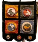 Vintage South Carolina Penny Rug Wall Hanger Felt State Emblems Handmade 