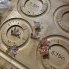 Bamboo Beading Board With Circular Measurements  Ruler  And Flower-shaped Beads