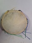 Vintage Chinese Tambourine Natural Skin Drum Ribbons Original Box Prc