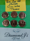 6 Pc  Super Nice Collectible  1oz  999 Fine Copper Civil War Tokens