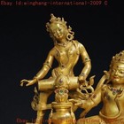 Old Tibet Buddhism Temple Bronze Gilt Tara Kwan Yin Goddess Buddha God Statue