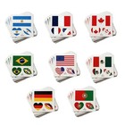 10 Sheets World Cup Soccer Football Country Flag Face Stickers Waterproof