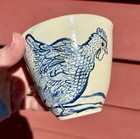 Chicken Flowers Chinese Qing Blue And White Porcelain  Design Teacup Cup