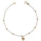 Gold Beads With Heart Shape Bracelet 18kt
