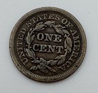 1851 Braided Hair Copper One Cent Coin Extra Fine Genuine Us Large Cent Xf 1c
