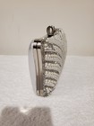 White silver Pearl   Rhinestone Beaded Hard Case Evening Clutch Bag