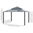 Outsunny  10  X 12  Double Roof Outdoor Gazebo With Netting   Curtains