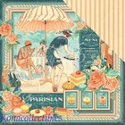Graphic 45 Cafe Parisian 12 X 12 Paper Pad 24 Shts Pinks  Blues