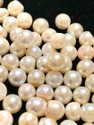 Pair Akoya Round Pearls 6mm Genuine Cultured Half Drilled A  Old Stock 