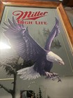 Vtg Miller High Life Beer Bald Eagle Bar Mirror Wisconsin Wildlife First Series