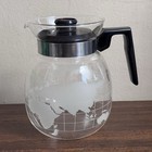 Vtg Nescafe Nestle World Map Globe Glass Coffee Pot Carafe Colonial Cupboard