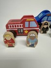 Melissa   Doug 10 Piece Lot 6 People 4 Vehicles Well Loved