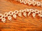Vintage Ecru Light Beige Tatted Lace Edging Border 2 Yards 21 Inches