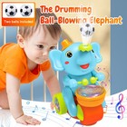 Elephant Musical Crawling Toy With Lights Sounds Blowing Ball Baby Sensory Toys