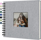 Scrapbook Photo Album Linen Cover 8x8in 60 Pages Wedding Guest Book Memory Book