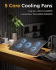Laptop Cooling Pad 5 Fans Up To 17 3 Inch Heavy Notebook Cooler  Blue Led Lights