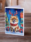 Pomeranian Christmas Reindeer Greeting Cards Envelopes Pk Of 8 Dac7842gca7p