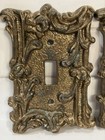 Vintage Brass gold Tone Ornate Switch Plate Covers-1 Outlet-2 Light Switch-read