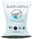 Clear Creek Black Beluga Lentils  Dry  18 Lbs