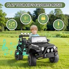 Black 12v Kids Ride-on Truck Car Power Wheels Vehicle W remote Control Led Light