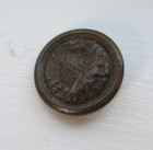 Antique Victorian Floral Picture Buttons Brass  1 2 In Church Bird Scene Button