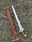 Custom Handmade Moro Kris Philippines Sword With Leather Sheath