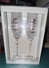 New In Box    mr And Mrs  Wedding Toasting Champagne Glass Flute Set Hobby Lobby