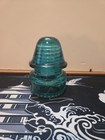 Vintage Hemingray No 19 Blue Green Glass Insulator Cd 162 Aqua Telegraph Drip