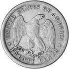 1875 Cc Seated Liberty Twenty Cent Piece 90  Silver Fine Fn See Pics S607
