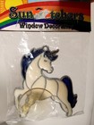 Vintage Unicorn Suncatcher  stained Glass  Window Hangings Lot Of 2 