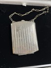 Vintage Whs Co Silver Plate Compact Dance Purse  Powder  Coin Holders  Chain