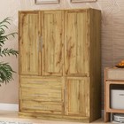 Wardrobe Armoire 4 Door Cabinet Storage Closet Clothing Rod Shelves Drawers New