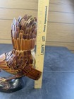 Vtg 1970 s Shanghai Handicrafts Woven Bamboo Rooster Chicken Basket China