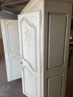 White Floral Painted 2-door Hinged Armoire Wardrobe Cabinet With 4 Drawers