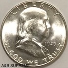 1949 S Franklin Half Dollar From Obw Roll Estate Hoard Ch-gem Bu Unc  90  Silver