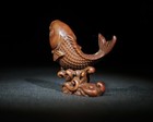 Vintage Antique Wood Fishing Carved Wooden Fish Sculpture Carving Wood Statues